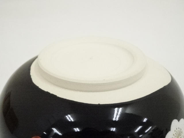 道具 ] - 道具 京焼 通次阿山造 黒釉梅牛茶碗（共箱） | ネット